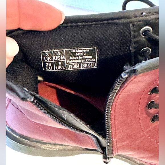 Dr. Martens 1460 Youth Delaney Zip Boot Cherry Sz 4 (women 5) - Picture 8 of 8